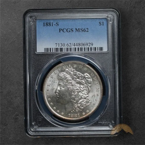 1881-S Morgan Silver Dollar $1 - PCGS MS62 - San Francisco