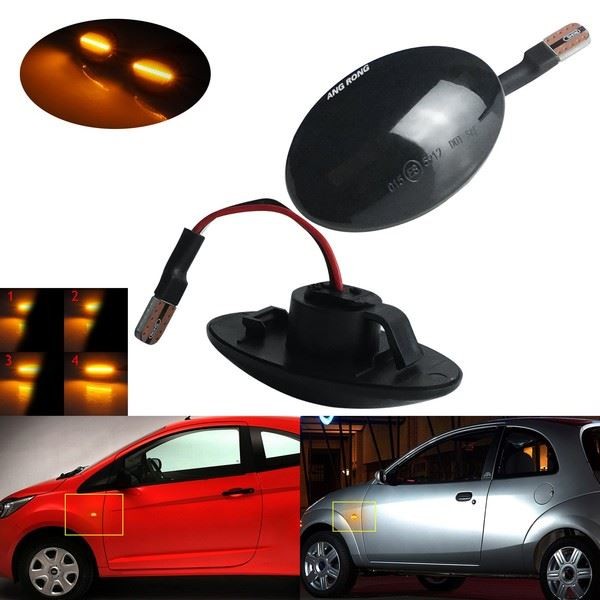 2X Dynamic LED Seitenblinker-Wiederhollicht Smoke FüR Ford Transit Tourneo MK6-image