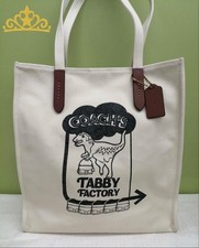 COACH Gift Shop Dinosaur Graphic Tote Bag White