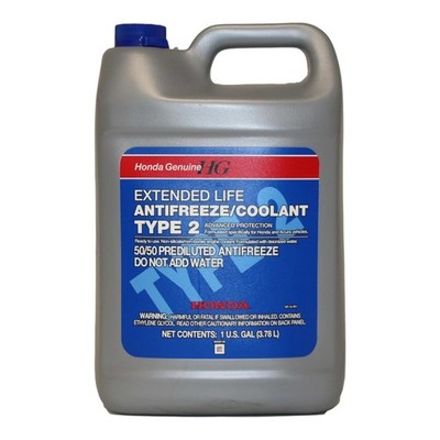 Honda Genuine Type 2 Blue AntiFreeze Coolant (1 Gallon) Pre-Diluted 50/50 OEM