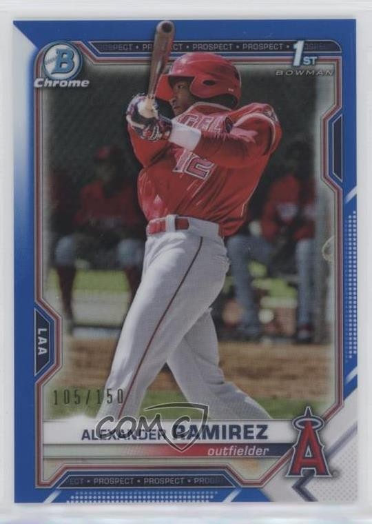 2021 Bowman Chrome Prospects Blue Refractor /150 Alexander Ramirez #BCP-145 7m3