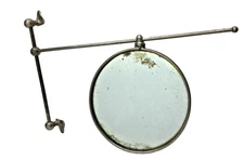 Rite Lite No Shadow Shaving Dressing Mirror Antique Syracuse ny Nickel Plated