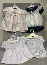 Lot Of 4 Vintage Baby Girl Dresses Size 12m Polly Flinders/Haddad Brothers