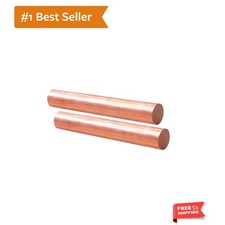 2Pcs Pure Copper Round Rod 3/16"5mm Dia 7.87" Length Bare Copper Cu Metal Rod...