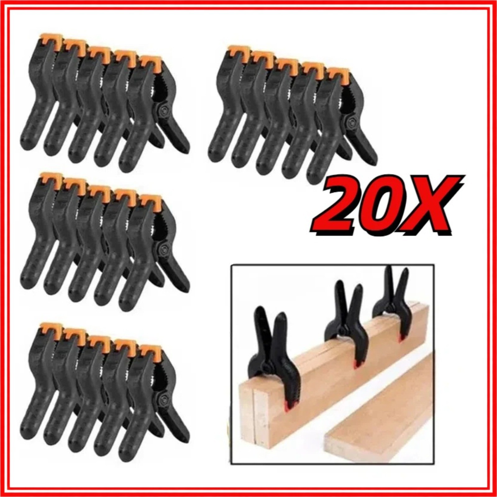 2 Inch Spring Clamps Plastic Adjustable Woodworking Clips for Crafts ...