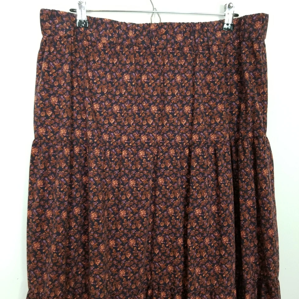 Maxi Falda Madewell Pull-On Niveles Talla XL Floral Huerto Cintura Elástica Casa de Campo Foto 2 de 4