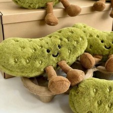15cm Amusable Green Sour Pickle Plush Toy Cute Collectible Soft Stuffed Doll