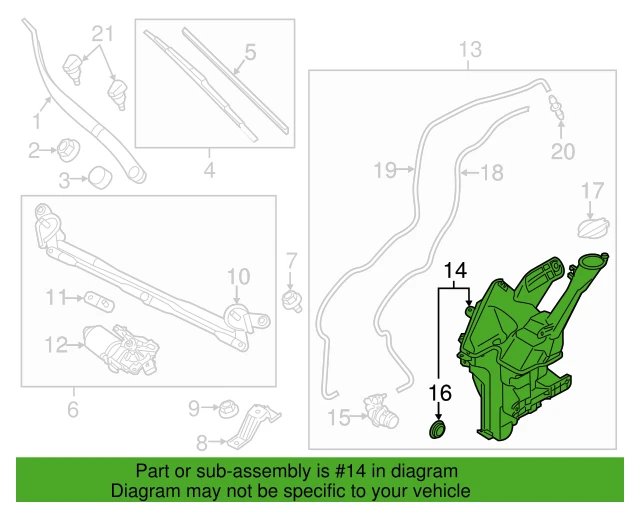 ⭐GENUINE OEM⭐ Windshield Washer Reservoir for 2014-2019 Kia Soul / EV 98621B2000 Foto 3 de 4