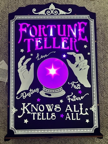 NWT Halloween Fortune Teller Purple Light Up Box Freestanding Decor🔮✨