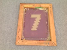 Vintage Silk Screen Printing "7" Wood Frame