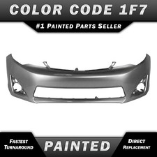New Painted 1f7 Silver Metallic Front Bumper Cover For 2012-2014 Toyota Camry