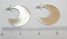 Silpada Sterling Silver Crescent Hoop Post Earrings P3545