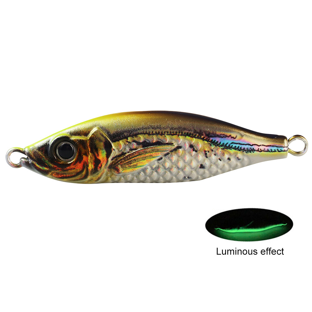 60g Artificial Bait 3D Print Fishing Lures Luminous (YellowHeaded