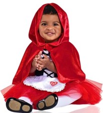 Little Red Riding Hood Costume With Velvet Hooded Cape. Infant