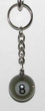 1 Inch Number 8 EIGHT Crystal Mini Billiard Snooker POOL BALL Key Chain NEW