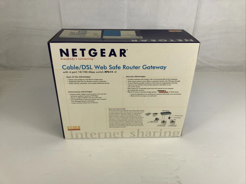 NETGEAR CABLE/DSL WEB SAFE ROUTER GATEWAY WITH 4-PORT 10/100 MBPS SWITCH RP614 - Image 3 of 4