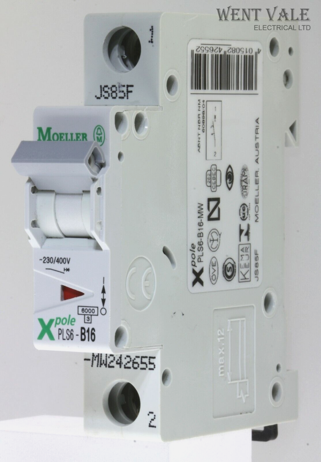 Moeller - X Pole - PLS6-B16-MW - 16a Type B Single Pole MCB Unused