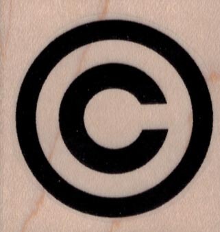 Copyright Symbol 1 3/4 x 1 3/4'' Rubber Stamp, Mixed Media Stamp