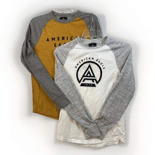 American Eagle Shirts Mens Small Crew Neck Outdoor Camp Hike Bundle of 2