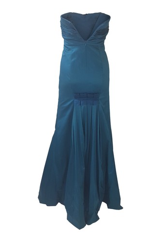 BCBGENERATION Aqua Green Strapless Satin Fish Tail Ball Gown (US 0 | UK 4) - Picture 3 of 3
