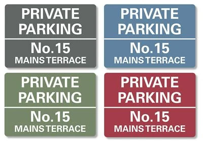 PINKCROW Private Parking Sign Personalised No Parking Keep Clear Metal Sign Waterproof