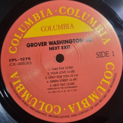 Grover Washington JR. - Next Exit [ 1992 Korea Orig 1st Vinyl
