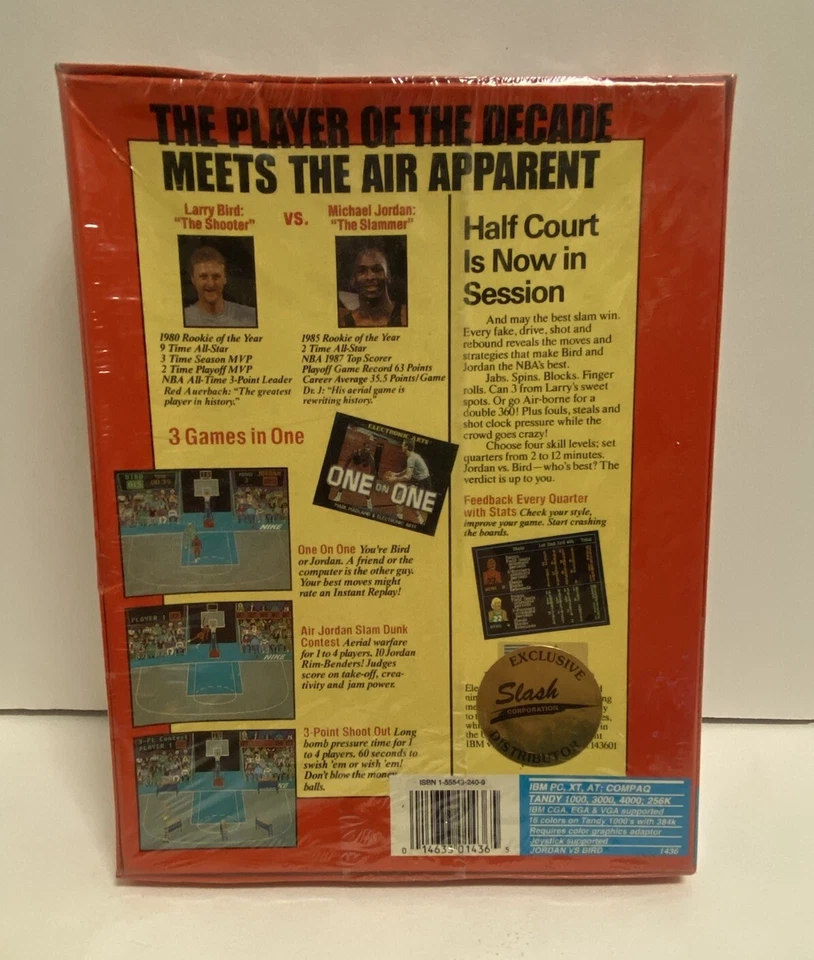 Jordan vs Bird One on One RARE 1988 IBM PC - Image 2 of 4