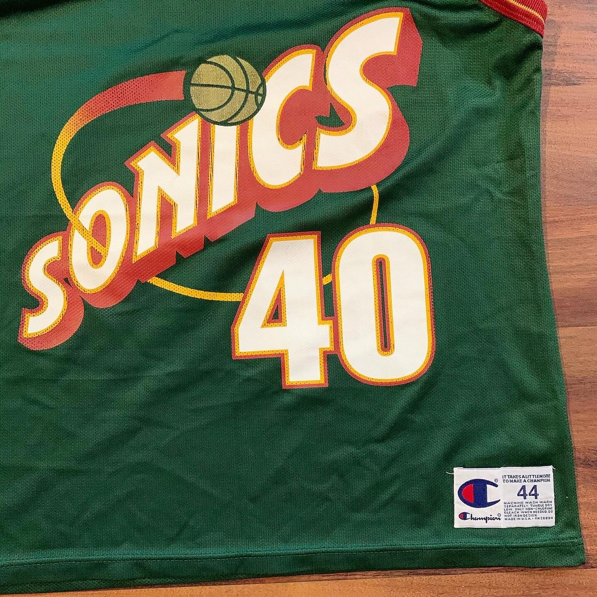 Shawn Kemp Seattle Supersonics NBA Champion Jersey Sz 44 | eBay