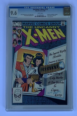 Uncanny X-Men #172 CGC 9.6 White Pages Wolverine Mariko 1983 Marvel