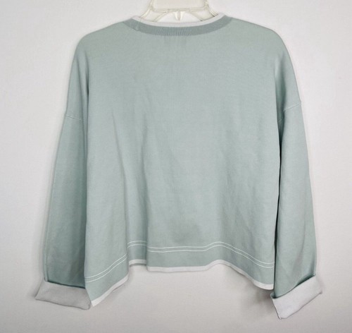 NEU ME+EM Wende-Cardigan Medium Aqua Oversized doppelseitig M Neu mit Etikett Baumwolle - Bild 5 von 6