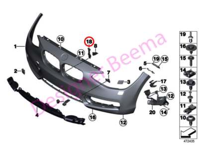 BMW Genuine Mounting Support for Bumper 51117371554 for sale 