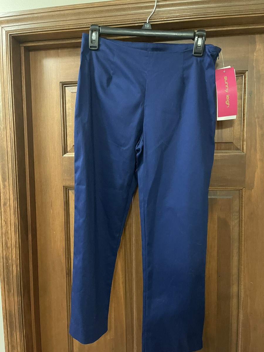 Sunny Leigh Stretch Flare Wide Leg Palazzo Navy Blue Pants (NWT) Size 2 |  eBay