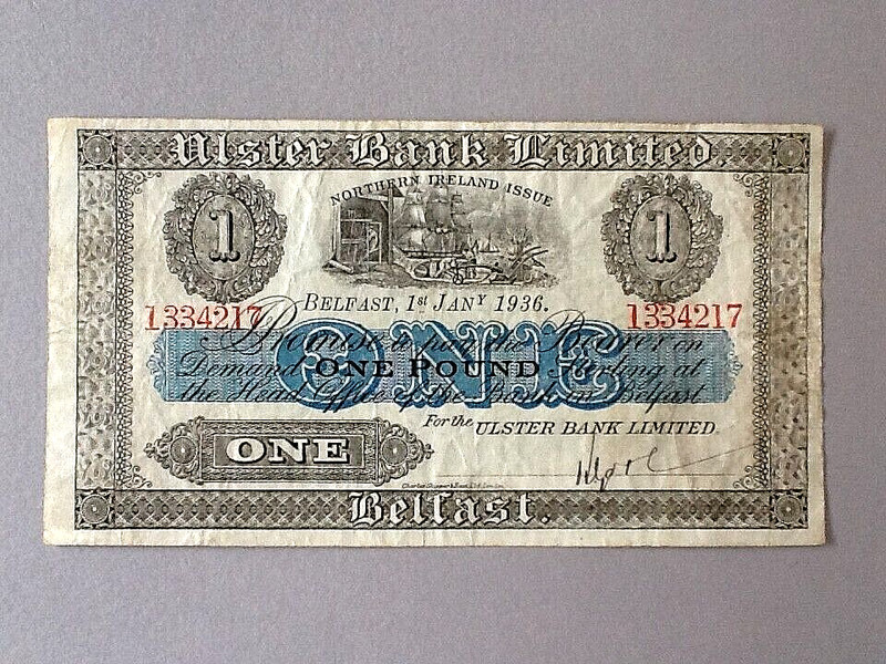 Northern Ireland Ulster Bank Limited 1 Pound 1936 P-312