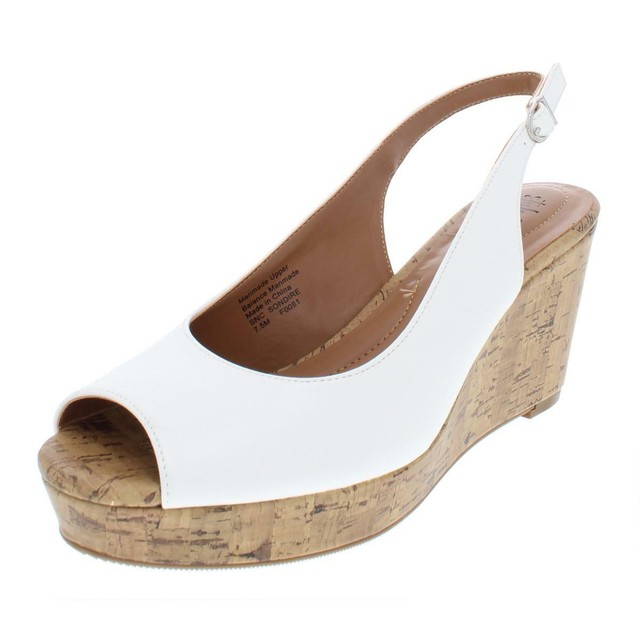 ladies white slingback sandals