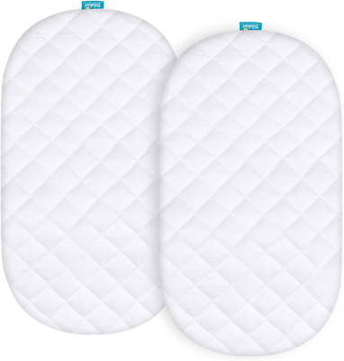 Bassinet Mattress Pad Cover for Dream On Me Karley(Plus Portable), White 