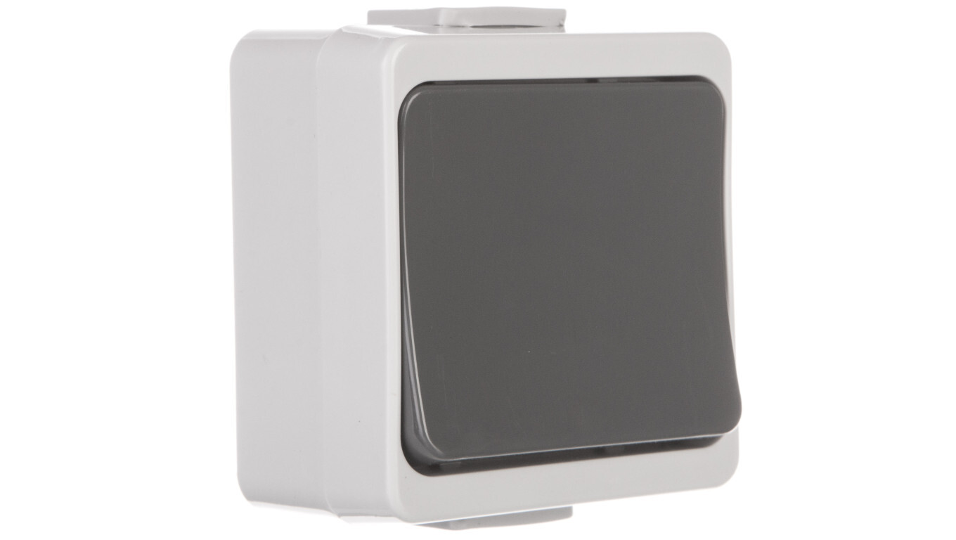 JANTAR-bis Single switch n/t IP44 gray WNT-1J-b /T2UK