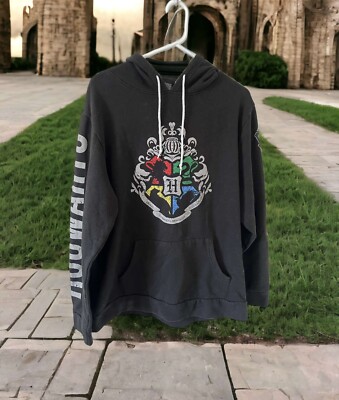 Harry Potter Mens Extra Large (XL) Hogwarts Four Houses Hoodie Sweatshirt 