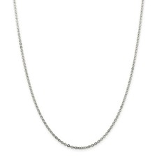 Sterling Silver Solid 2mm Flat Cable Link Chain w/ Spring Ring Clasp 16" - 24"