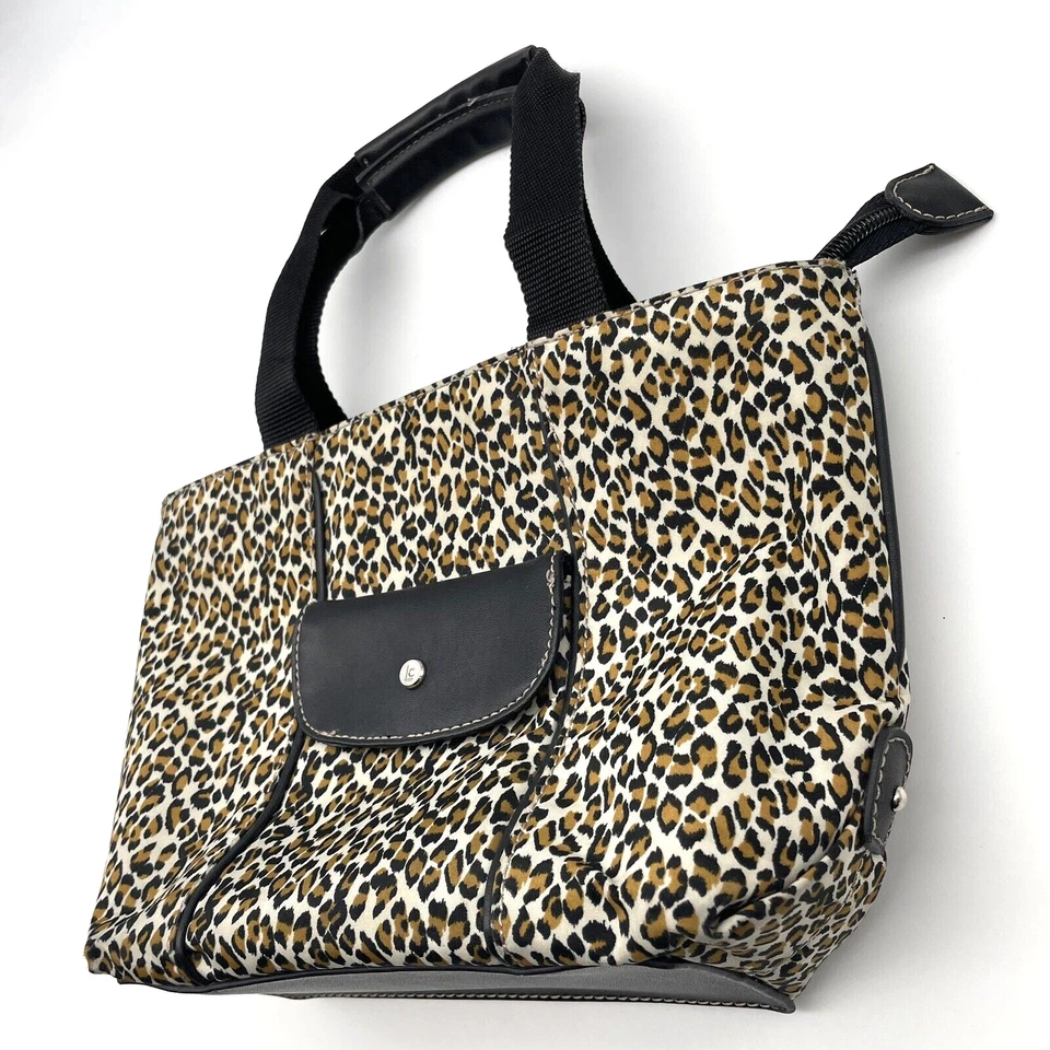 Cartera de Mano Vintage Años 90 Y2K Liz Claiborne Estampado de Leopardo Doble Asa 12" x 7.5" Foto 3 de 4