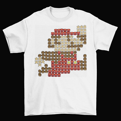 Super Mario Power Ups T-Shirt Unisex Cotton Adult Fire Flower Mushroom Nintendo 