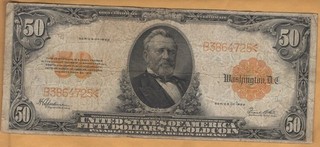 $50 Series 1922 Fr. 1200 Gold Certificate rare 20th Century Large size type