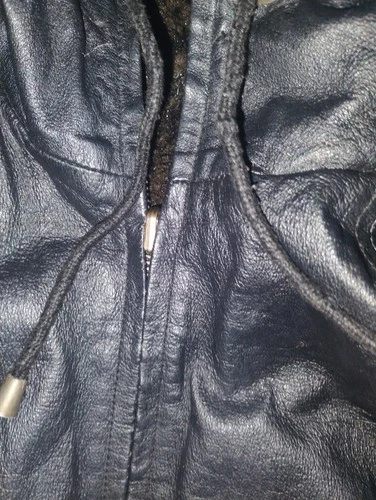 90s CHARLES KLEIN HOODED LEATHER PARKA COAT SIZE MEDIUM image 6