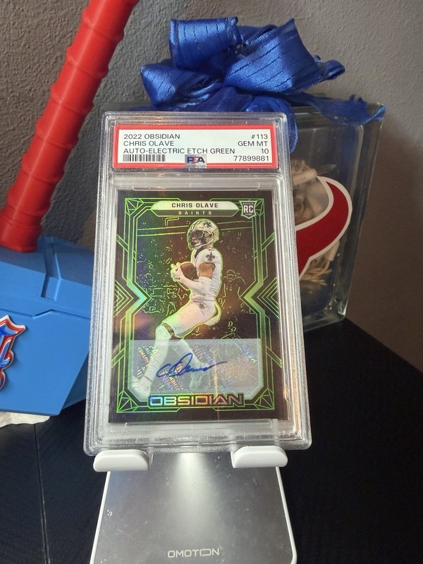 2022 Panini Obsidian Chris Olave #113 Electric Etch Green Auto /50 PSA 10