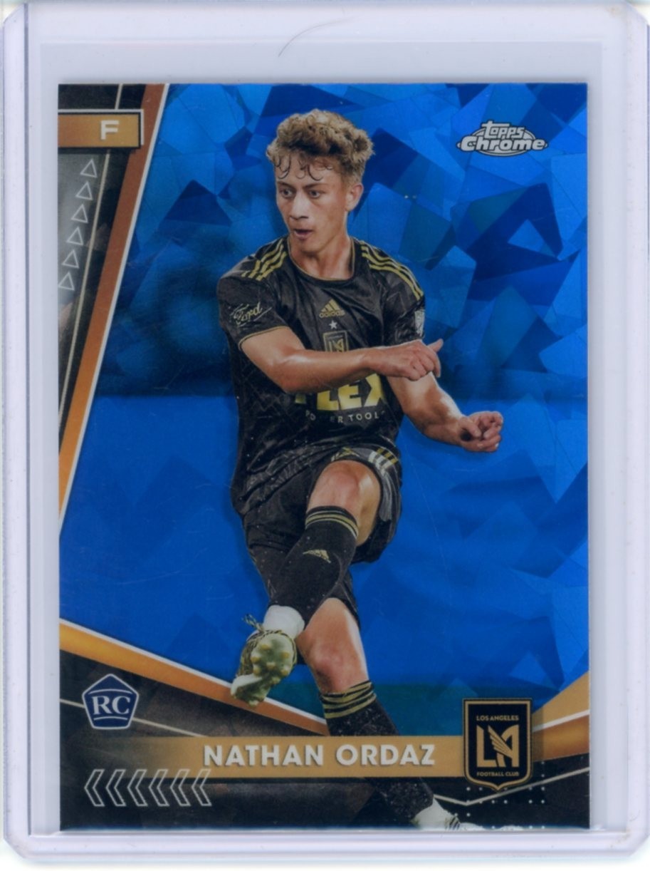 2024 TOPPS CHROME MLS SOCCER SAPPHIRE ROOKIE BASE NATHAN ORDAZ #199