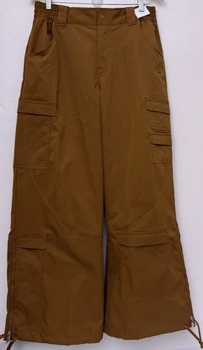 Pantaloni cargo Jordan donna Chicago gamba larga marroni nuovi con etichette taglia M