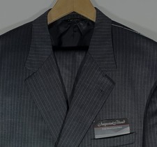 NWT Jos A Bank Signature 50XL Charcoal Gray Dot Stripe 2pc Suit Jacket Pants 46