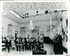 1965 Pres Johnson Marks Alliance For Progress Anniversary Event Wirephoto 8X10