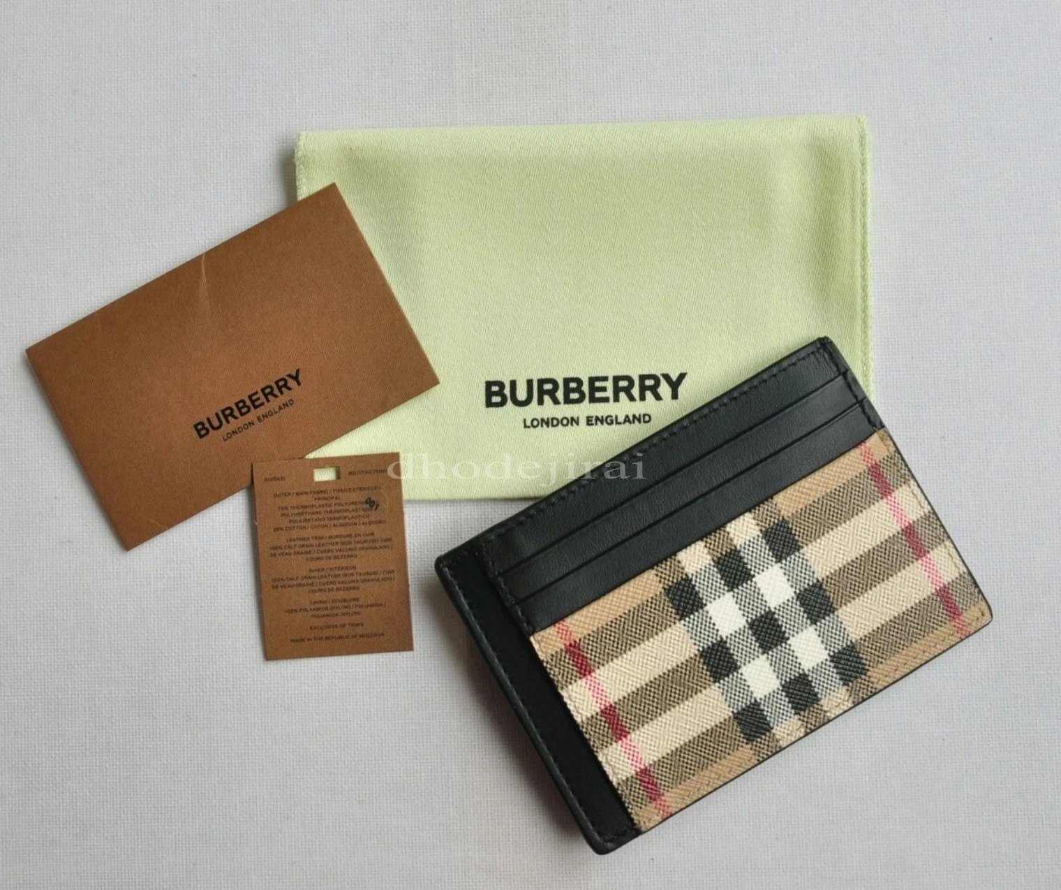 Burberry — Authentic BNWOT BURBERRY Check & Leather Money Clip/Card Case/Wallet Mens/Womens