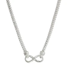 Finecraft Infinity Popcorn Chain Necklace in Sterling Silver, 17" + 1"