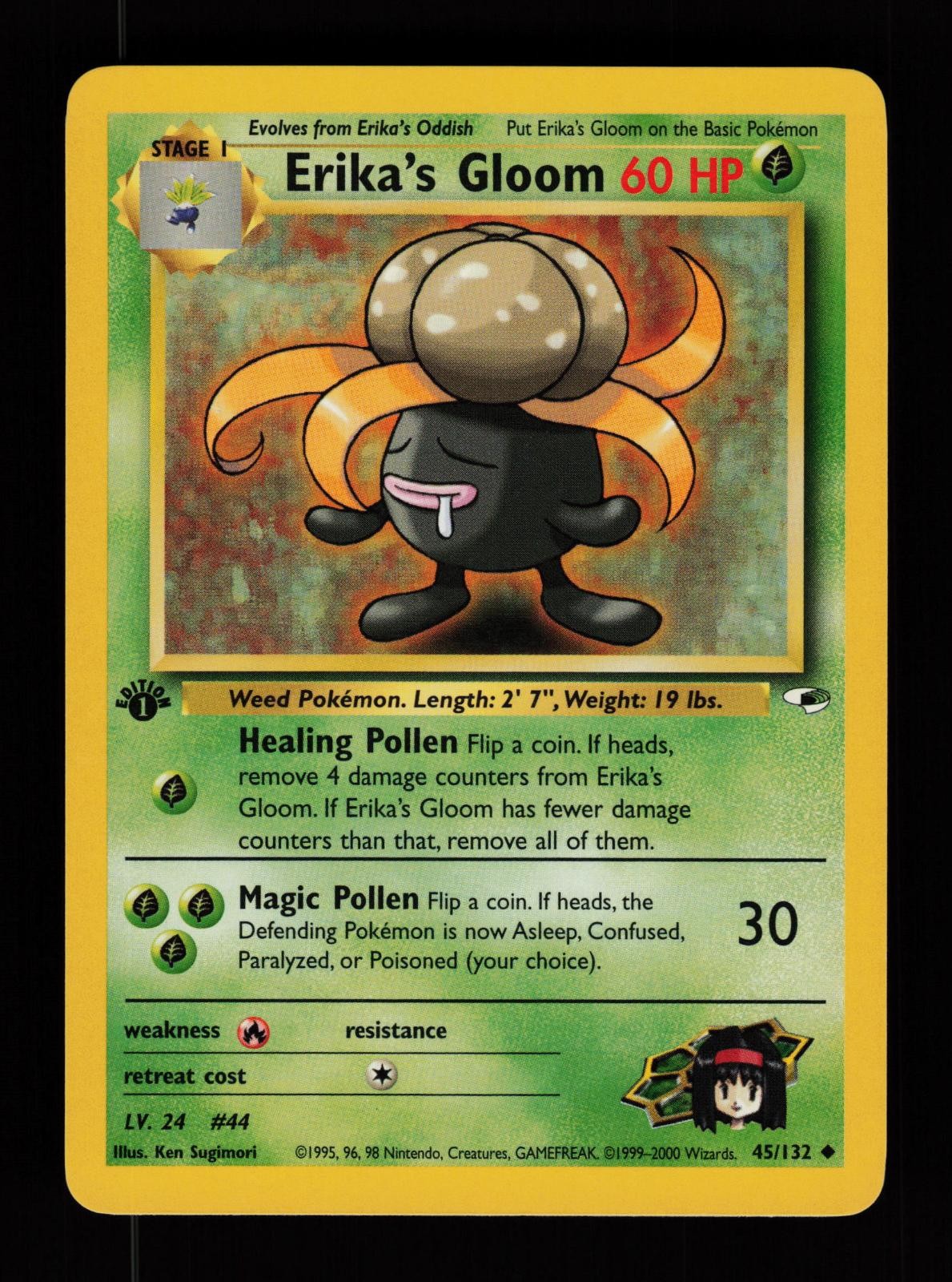 Erika's Gloom 45/132 1st Edition Uncommon Gym Heroes Pokemon Cards